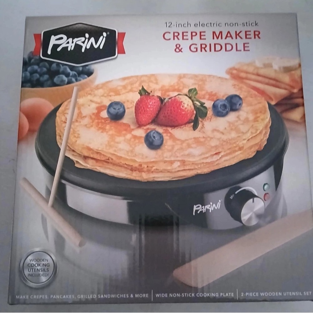 Parini Black Crepe Maker & Griddle